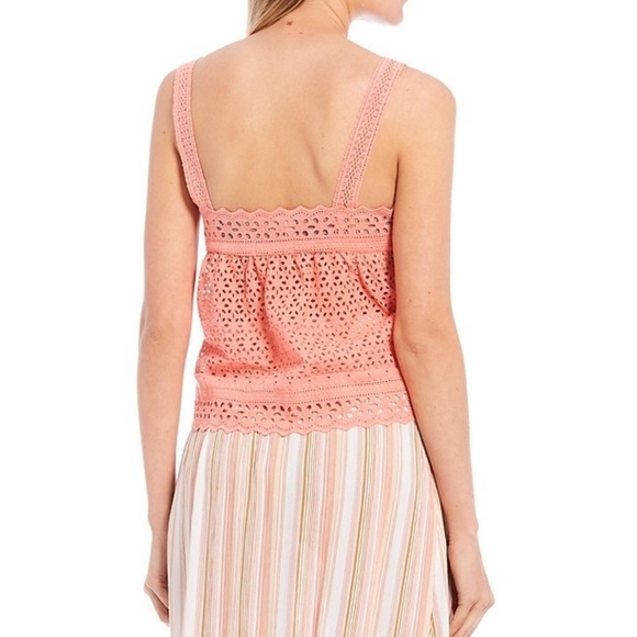 Coco + Jaimeson Eyelet Lace Trim Tank Top - Picture 8 of 13
